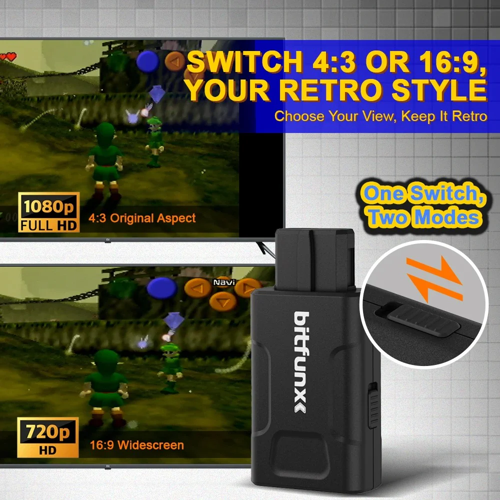 Adaptateur HDMI Bitfunx Mini – Pour GameCube, Nintendo 64, Super Nintendo et Super Famicom - Image 3