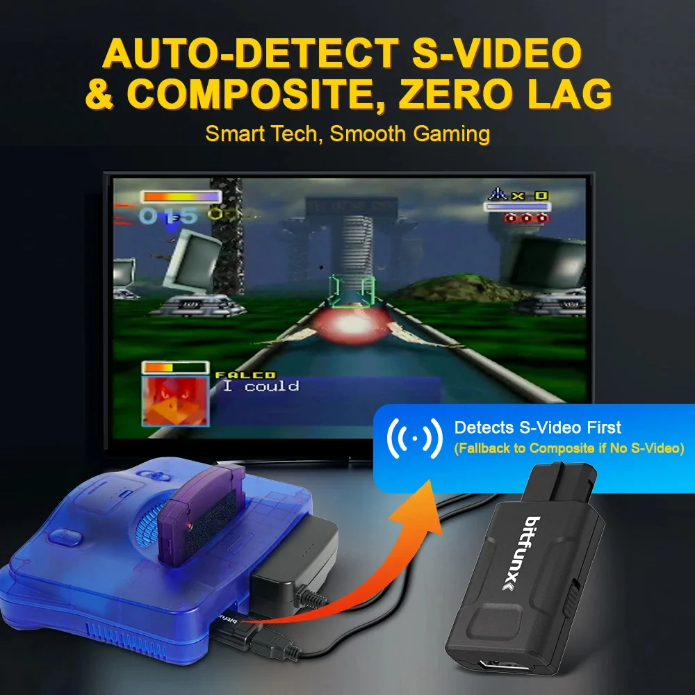 Adaptateur HDMI Bitfunx Mini – Pour GameCube, Nintendo 64, Super Nintendo et Super Famicom - Image 4