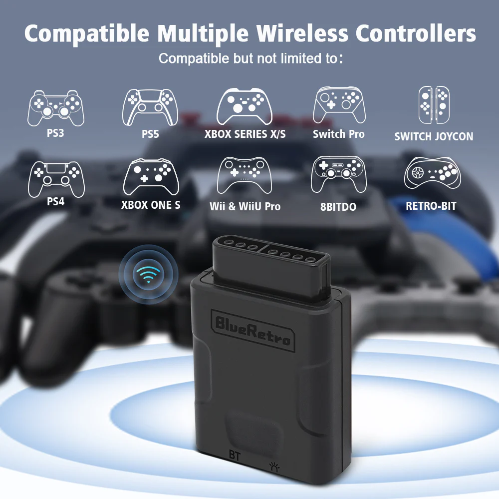 BlueRetro - Manettes Sans-Fil sur Dreamcast - GameCube - Nintendo 64 - SFC - Super Nintendo - SNES - Playstation 1 - Playstation 2 - PSX - Saturn - Xbox via adaptateur Xbox vers PS2 - Image 11