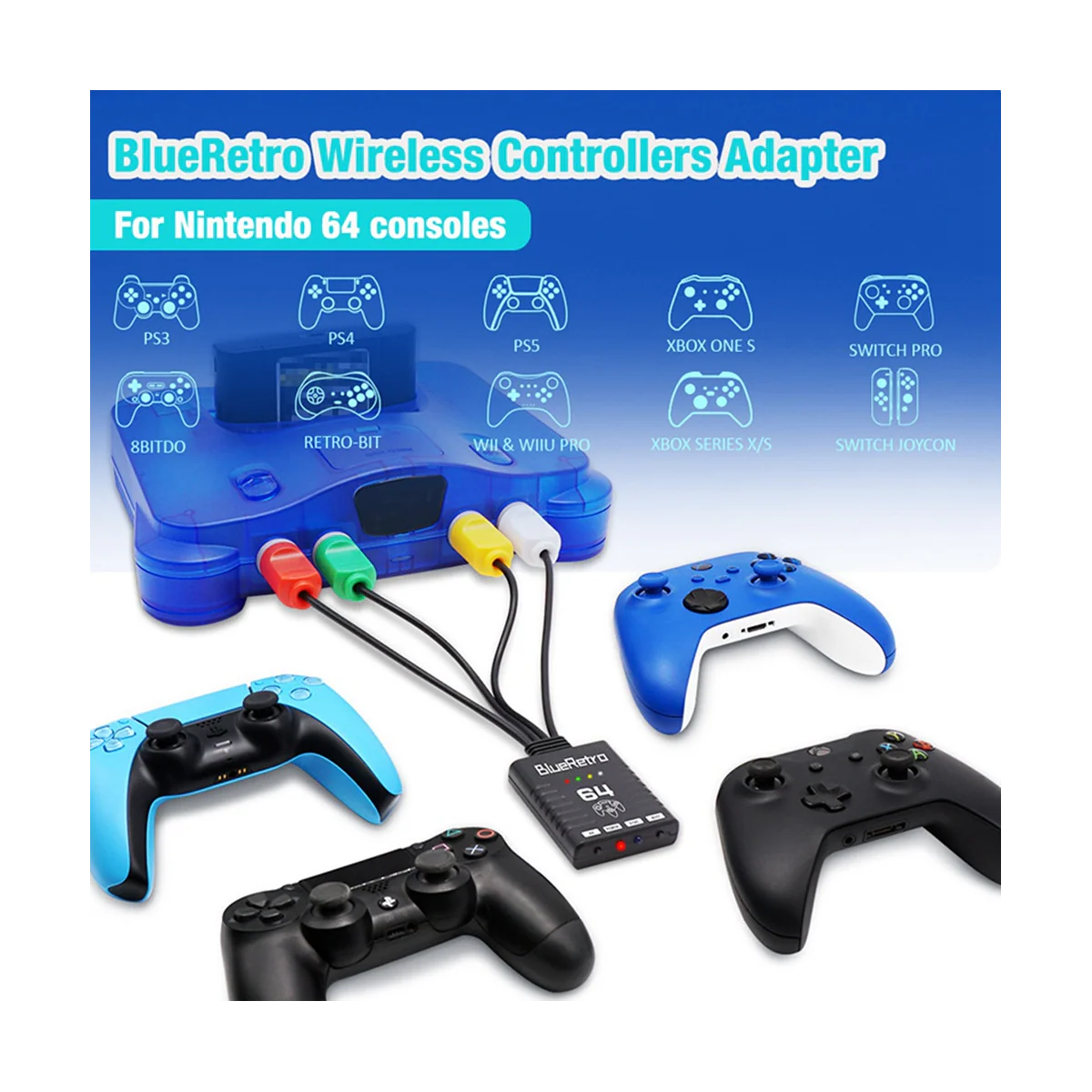 BlueRetro - Manettes Sans-Fil sur Dreamcast - GameCube - Nintendo 64 - SFC - Super Nintendo - SNES - Playstation 1 - Playstation 2 - PSX - Saturn - Xbox via adaptateur Xbox vers PS2 - Image 9
