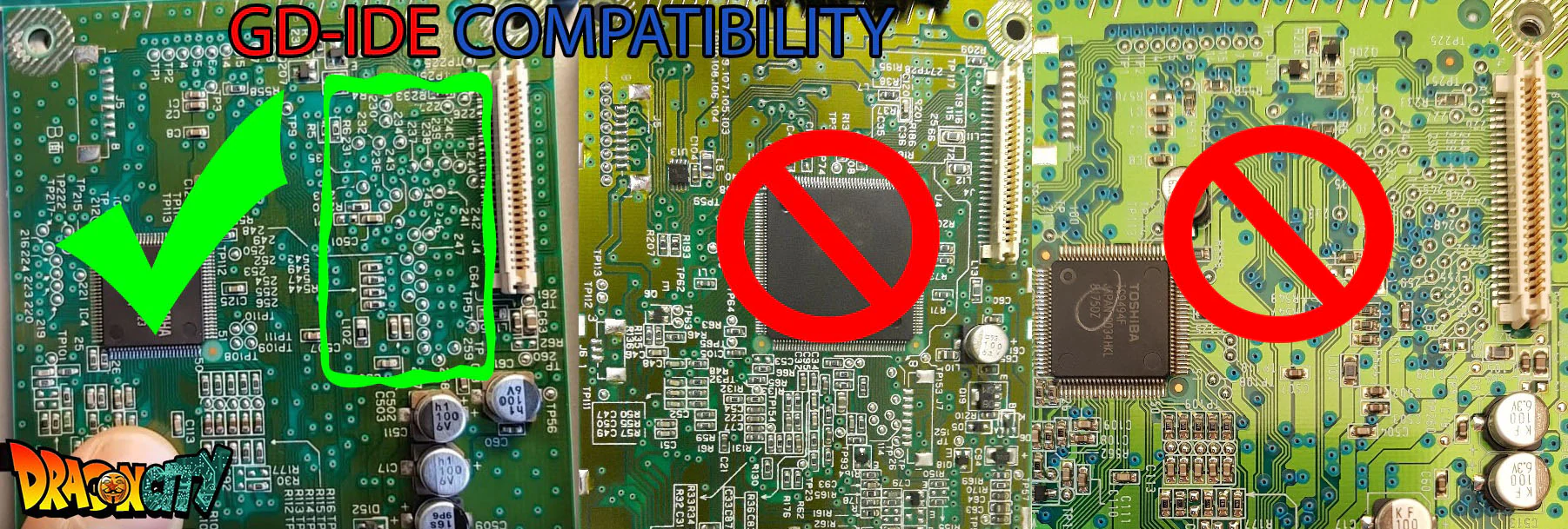 Dreamcast - PCB Dreamcast GD-IDE « V3 » + Connecteur IDE - Image 3